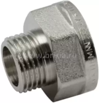 Переходник Нар—Вн шестигранный никелированный 3/8" x 1/2"