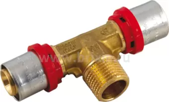 Пресс тройник с наружной резьбой Ø26 x 3/4" x Ø26