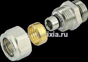 Соединитель с наружной резьбой 1/2" x Ø16