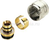 Адаптер для металлопластиковой трубы никелированный 1/2"(Ø16) x Ø16