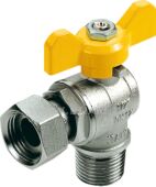 Kpaн шаровой угловой для газа Нар—Вн с накидной гайкой 1/2" бабочка