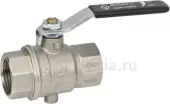 Kpaн шаровой со сливом Вн—Вн 1/4" стальной рычаг